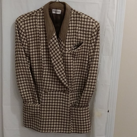 Tahari Houndstooth Vintage 80's Blazer - Picture 5 of 15
